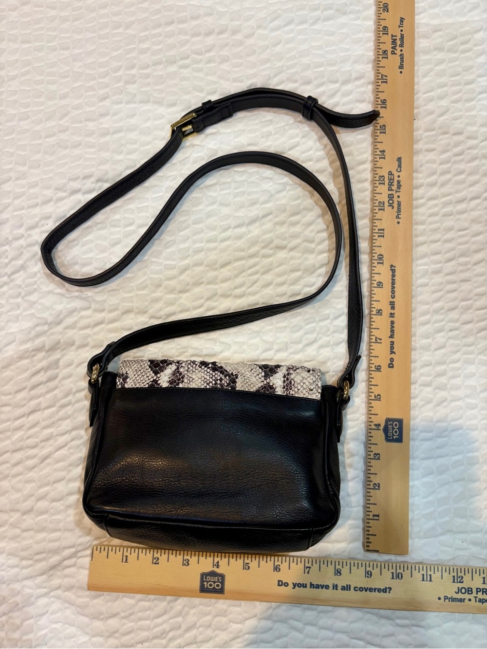 Aimee Kestenberg Sorrento Mini Crossbody Bag Snake & Supple Black Leather EUC - Picture 2 of 10